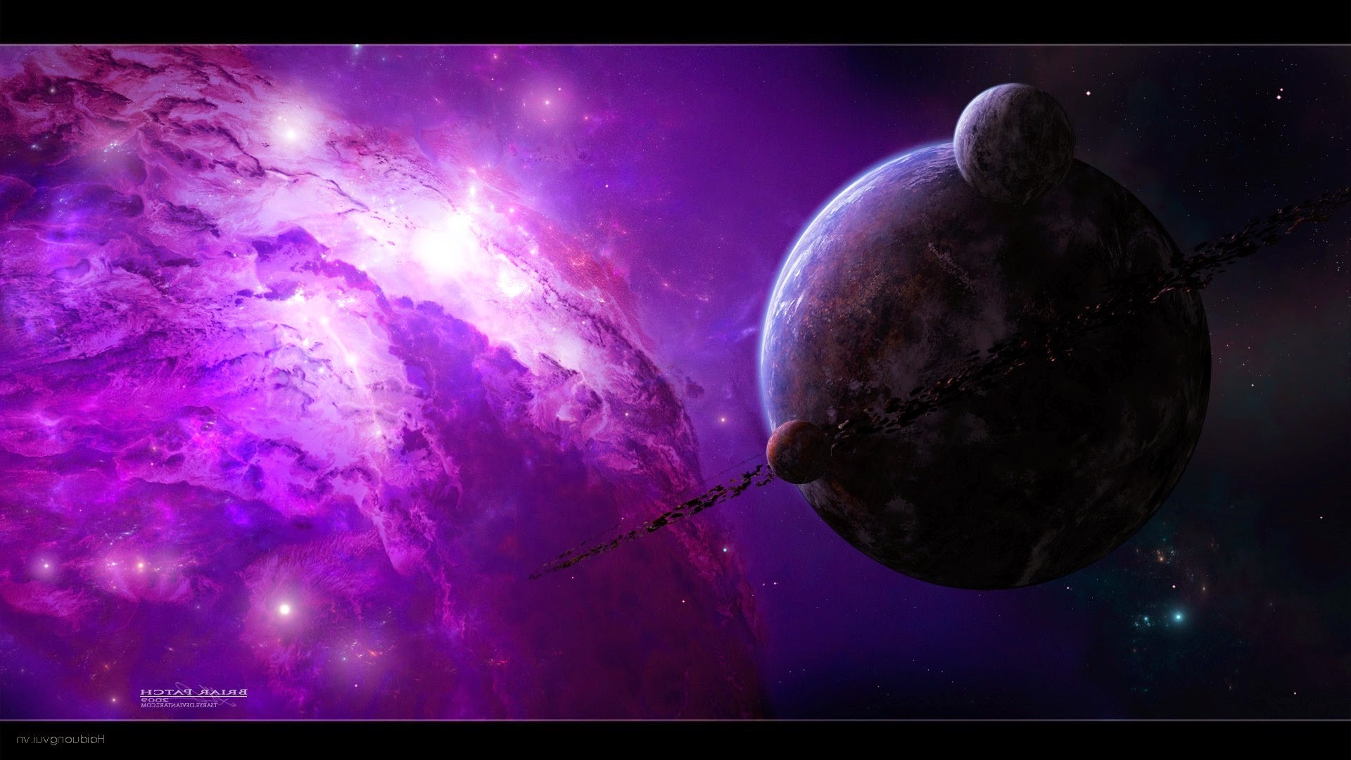 space, Planet, Nebula, Space Art, Purple Wallpaper