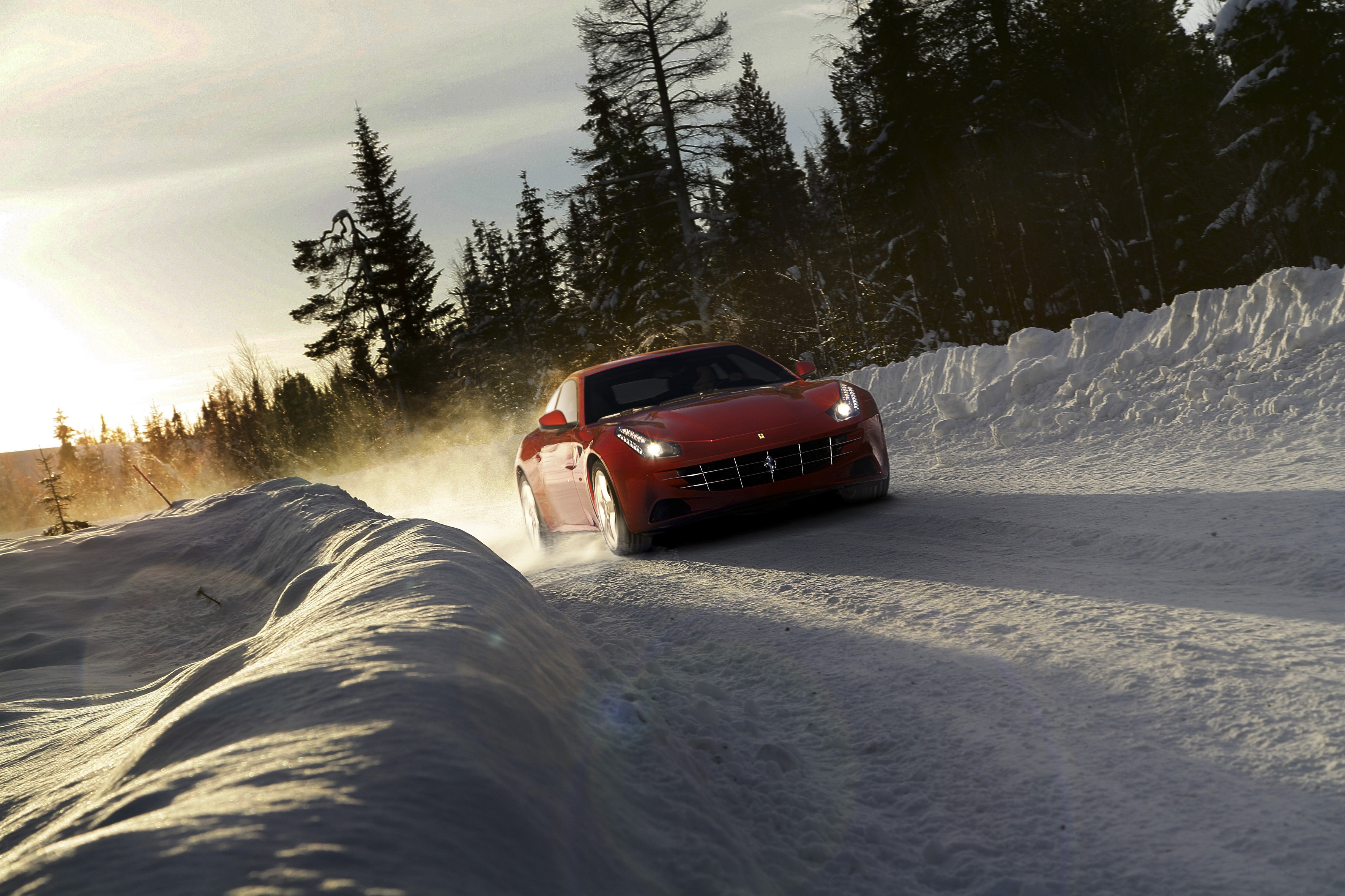 Ferrari FF, Car, Snow Wallpaper