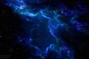space, Nebula, Stars, Blue