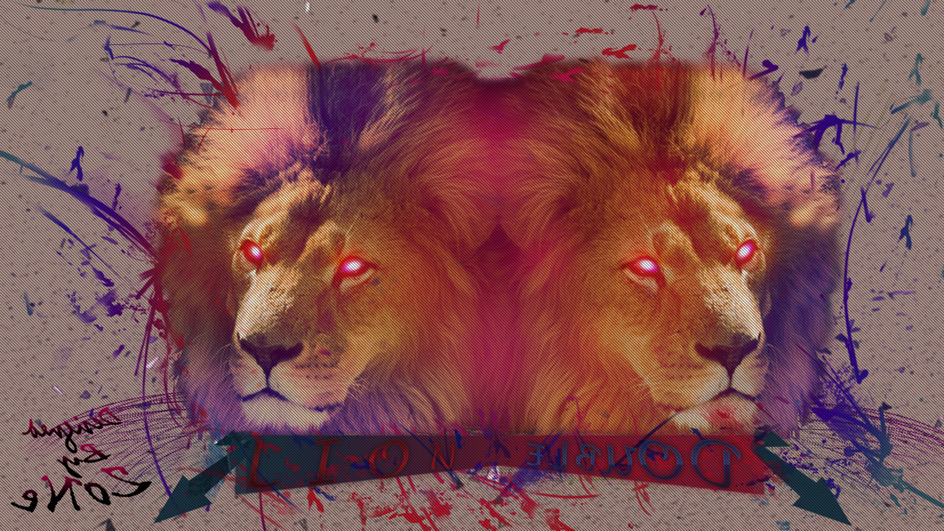 lion, Photo Manipulation, Animals, Artwork, Digital Art Wallpaper