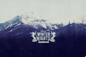 winter, Mountain, Typography