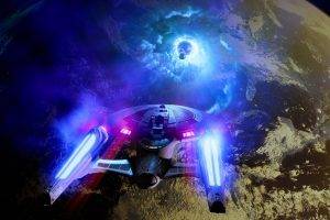 Star Trek, USS Enterprise (spaceship), Digital Art, Artwork, Space, Black Holes