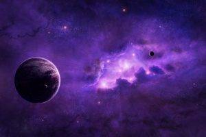 space, Planet, Space Art, Purple