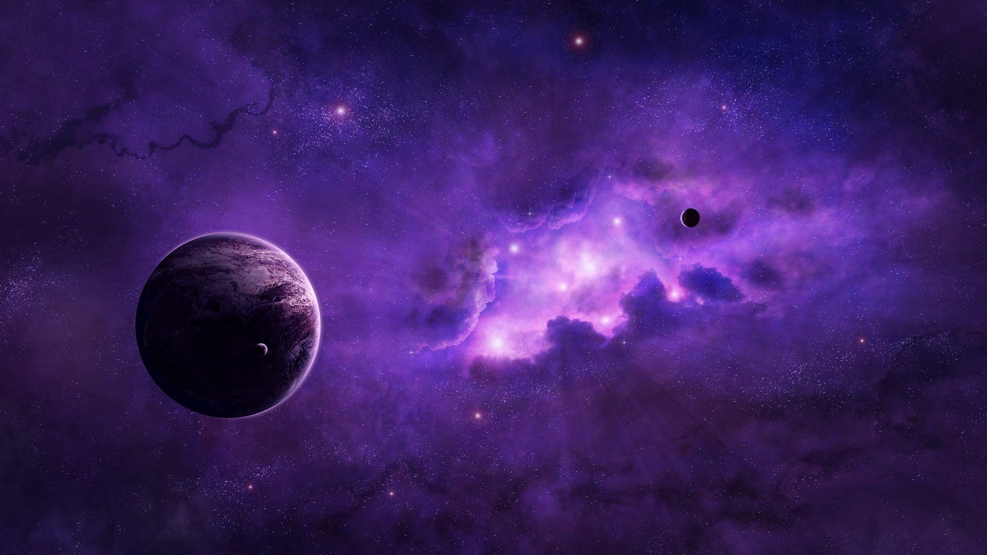 Space Planet Space Art Purple Wallpapers Hd Desktop And
