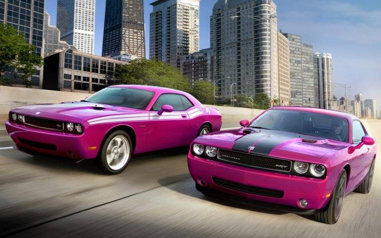 Dodge Challenger, Car, Purple HD Wallpaper Desktop Background