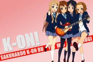 K ON!, Anime Girls, Akiyama Mio, Kotobuki Tsumugi, Hirasawa Yui, Tainaka Ritsu