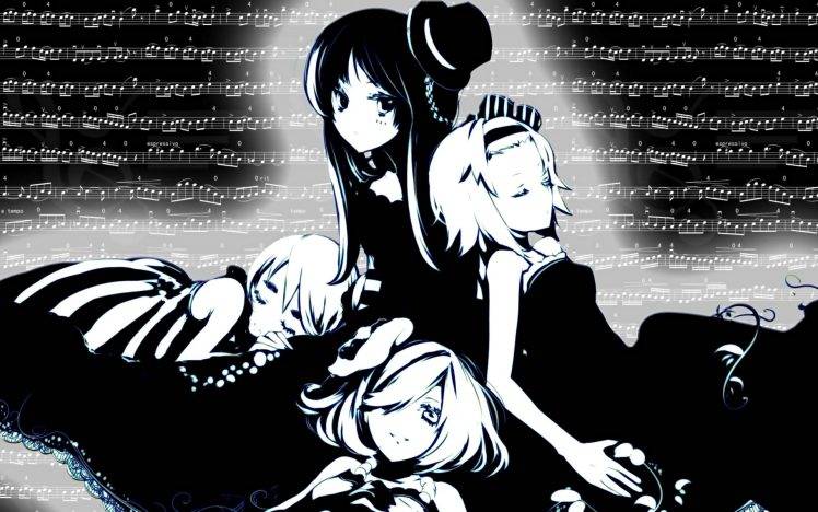 K ON!, Anime Girls, Akiyama Mio, Tainaka Ritsu, Kotobuki Tsumugi, Hirasawa Yui HD Wallpaper Desktop Background