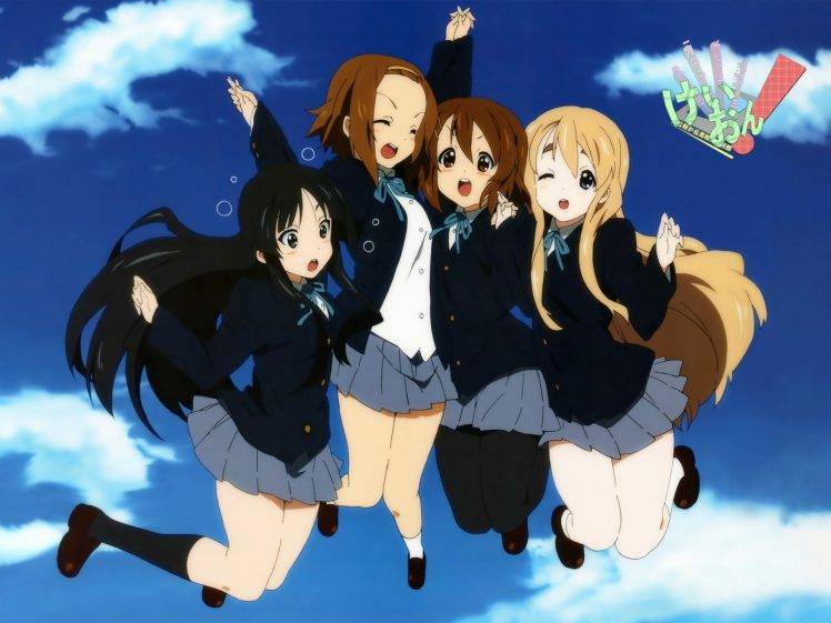 K ON!, Anime Girls, Akiyama Mio, Tainaka Ritsu, Kotobuki Tsumugi, Hirasawa Yui HD Wallpaper Desktop Background