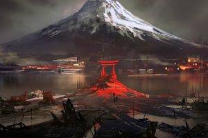 Japan, Mount Fuji, Digital Art