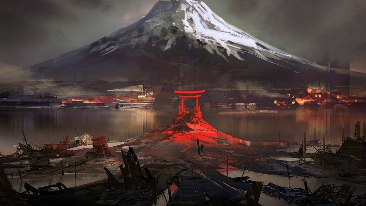 Japan, Mount Fuji, Digital Art HD Wallpaper Desktop Background