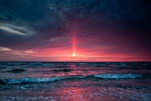 sea, Sunset, Nature