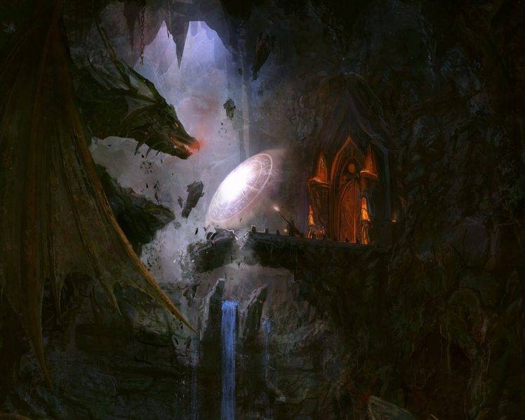 dragon, Waterfall, Wizard, Bridge, The Lord Of The Rings HD Wallpaper Desktop Background