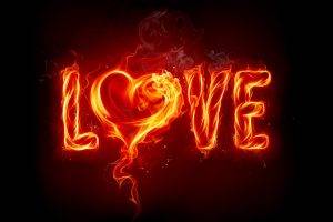 fire, Love, Hearts, Typography