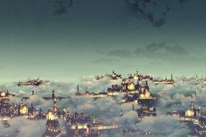 BioShock Infinite, Colombia, Artwork, Video Games, Clouds, City, BioShock