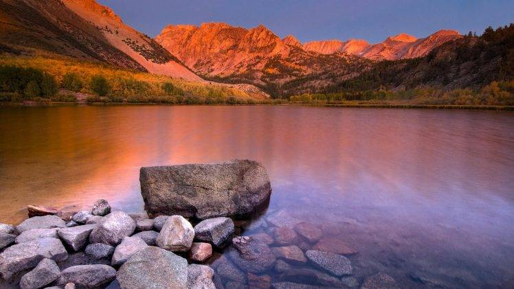 nature, Lake, Mountain, Stones HD Wallpaper Desktop Background