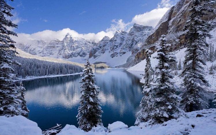 nature, Winter, Snow, Moraine Lake HD Wallpaper Desktop Background