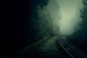 nature, Mist, Railway