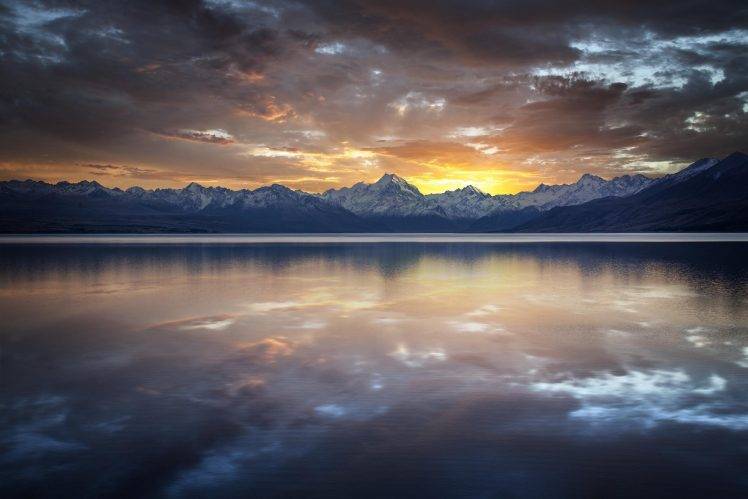 nature, Mountain, Sunset, Water HD Wallpaper Desktop Background