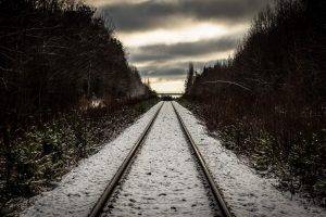 nature, Railway, Snow