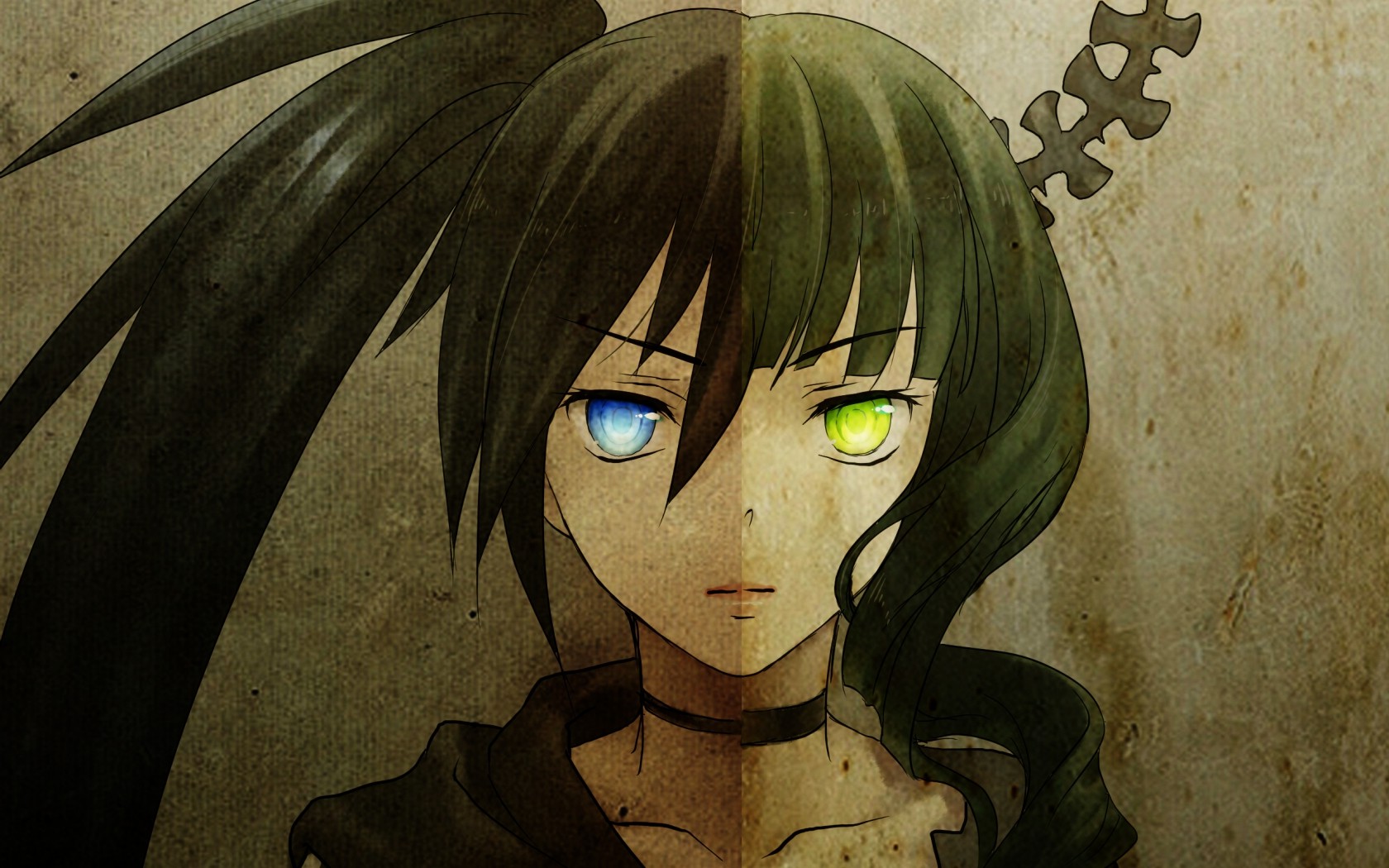 heterochromia, Dead Master, Anime Girls, Kuroi Mato, Black★Rock Shooter Wallpaper