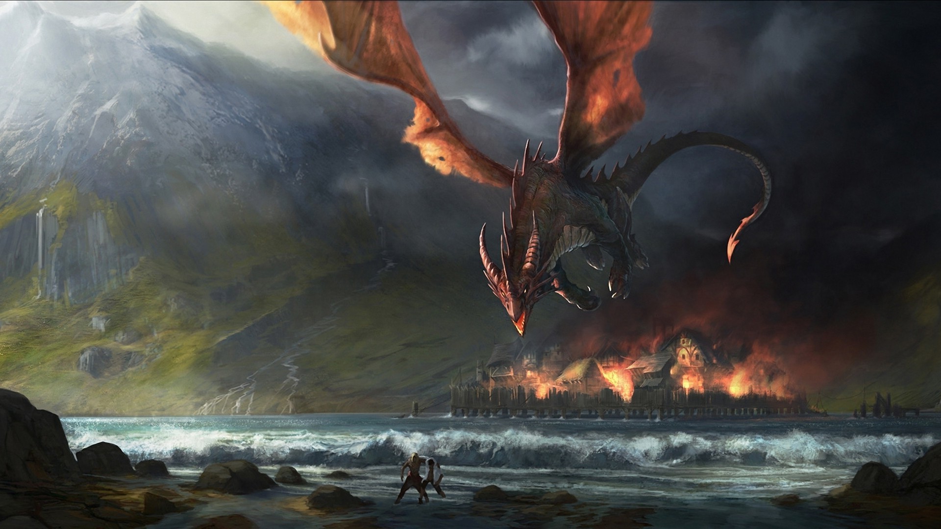 J. R. R. Tolkien, Fantasy Art, Dragon, The Hobbit, Smaug, The Lord Of The Rings Wallpaper