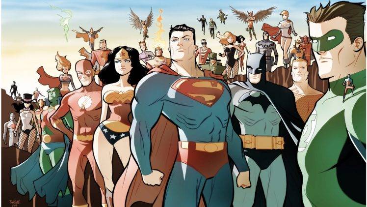 Justice League, Superman, Wonder Woman, The Flash, Green Lantern, Batman, Aquaman, Black Canary, Power Girl, Martian Manhunter, Zatanna, Supergirl HD Wallpaper Desktop Background