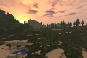 Minecraft, Sunset, Video Games, Forest