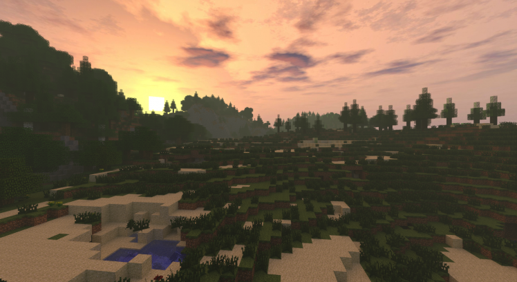 Minecraft, Sunset, Video Games, Forest HD Wallpaper Desktop Background