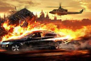 car, Fire, Explosion