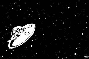 minimalism, Calvin And Hobbes, Spaceman Spiff, Black