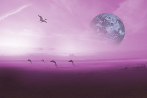 planet, Dinosaurs, Purple, Space