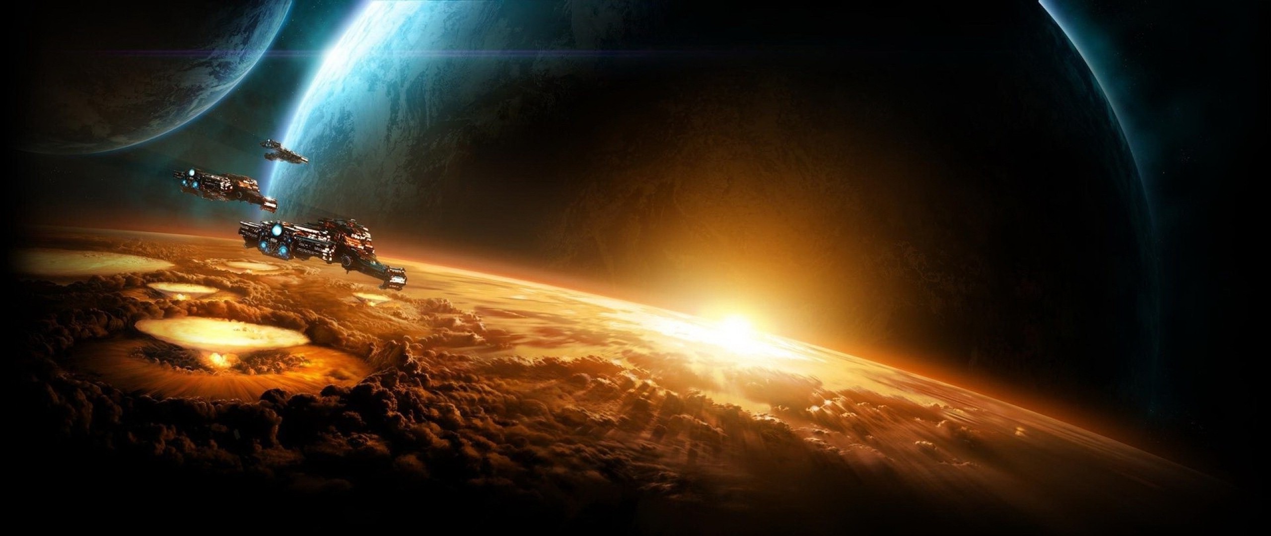Starcraft II, Nuclear, Space, Spaceship, Planet Wallpaper