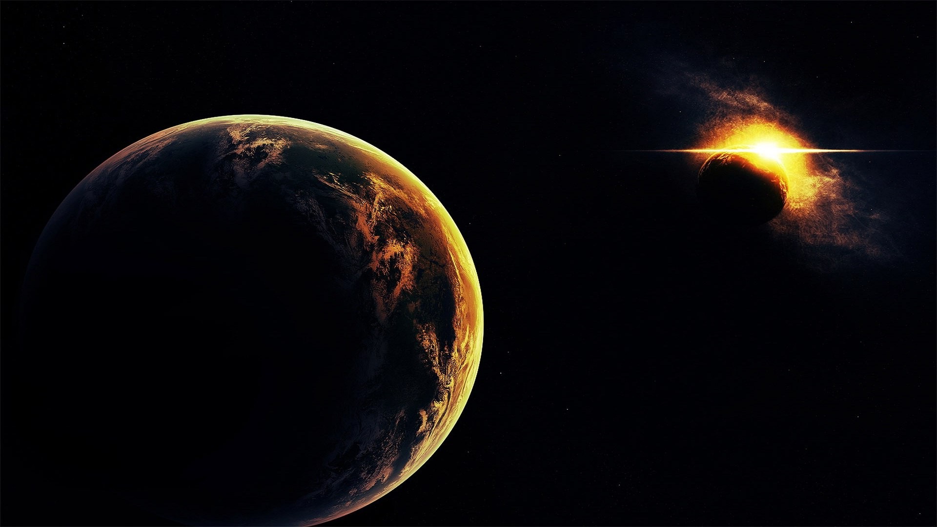solar Eclipse, Planet, Space Wallpaper