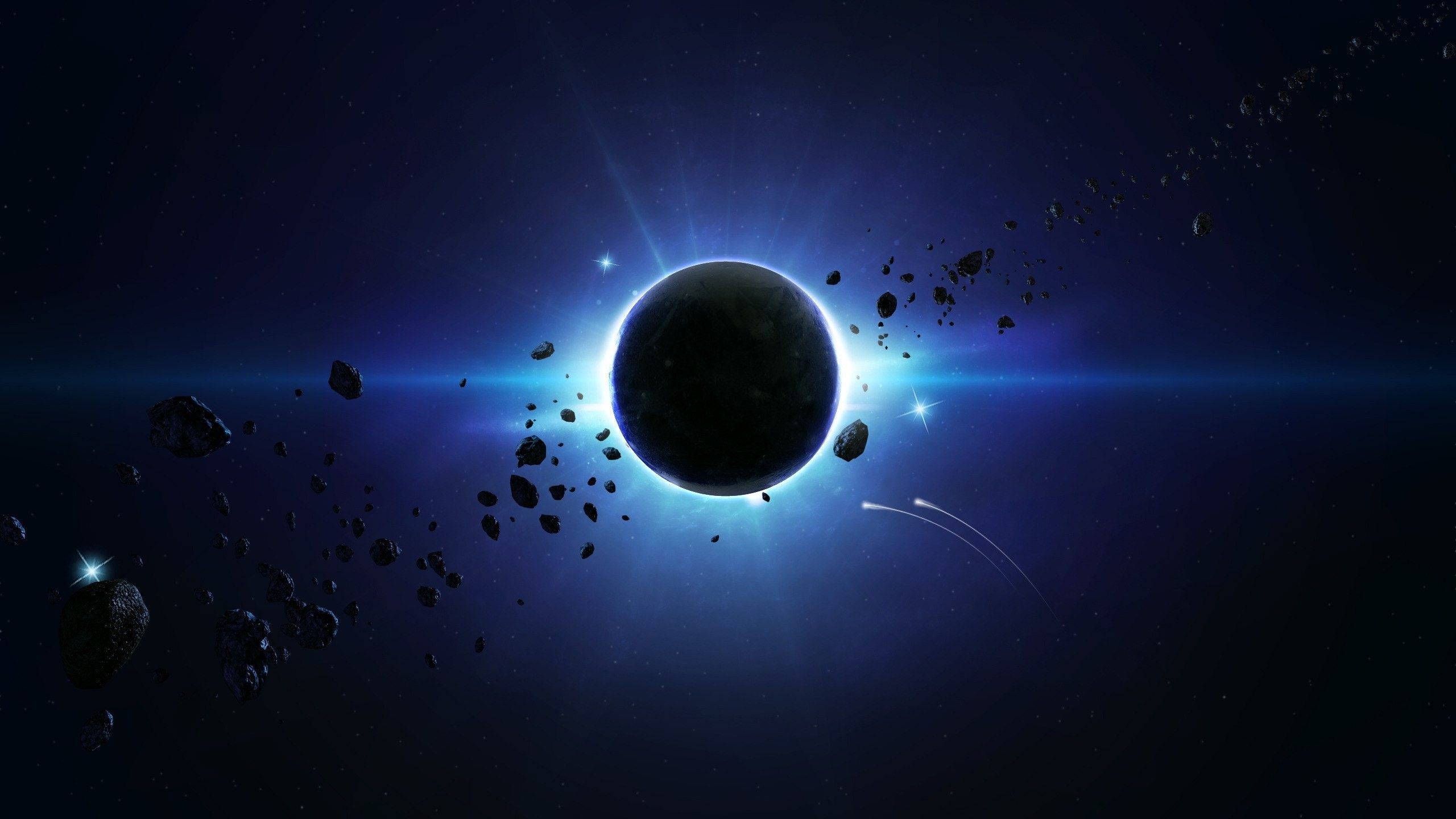 solar Eclipse, Planet, Space, Asteroid, Space Art Wallpaper