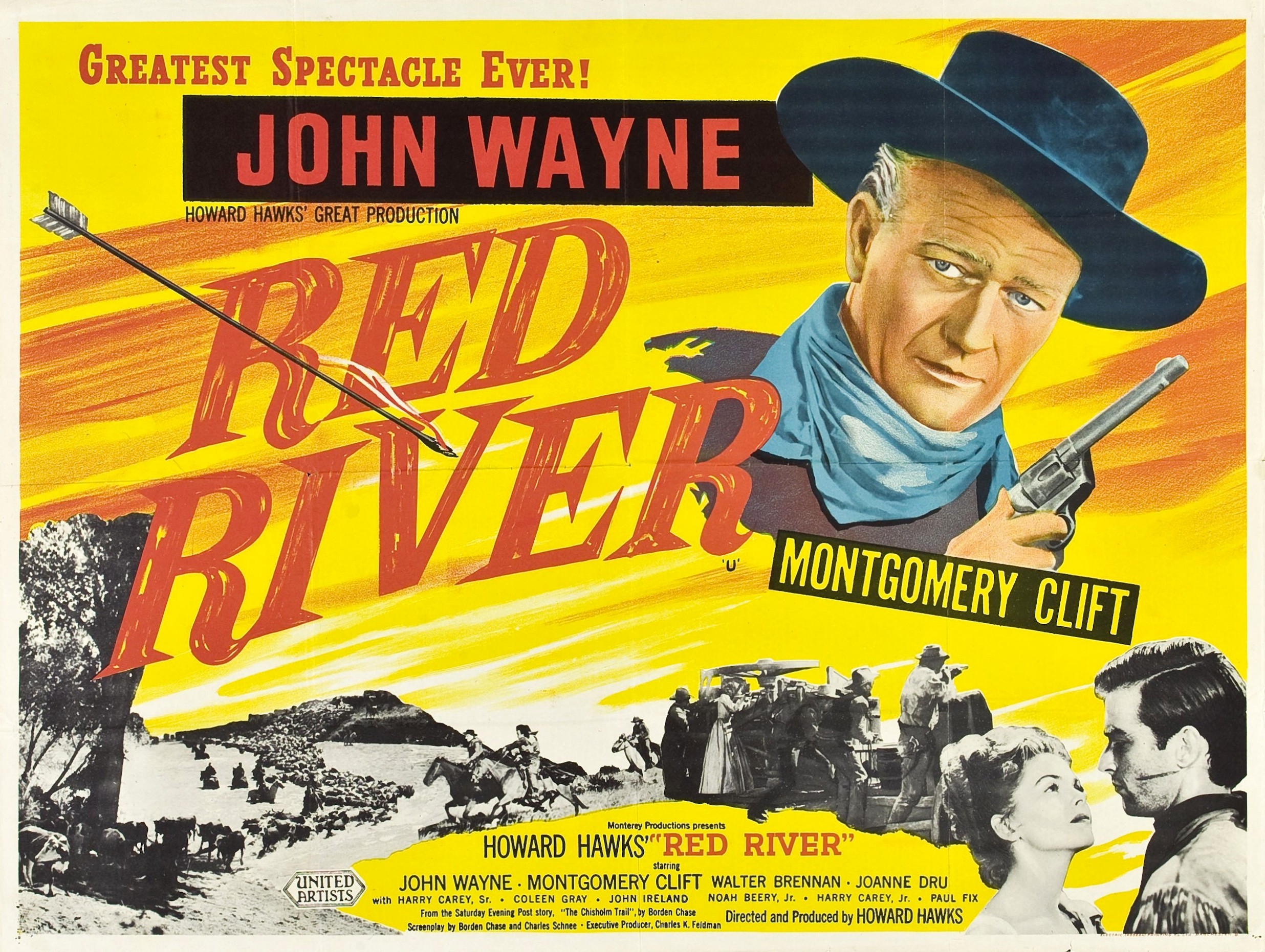 Film Posters, Red River, Howard Hawks, John Wayne Wallpaper