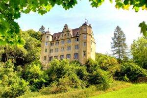 architecture, Castle, Nature, Trees, Grass, Clouds, Germany, Forest, Leaves, Window, Tower