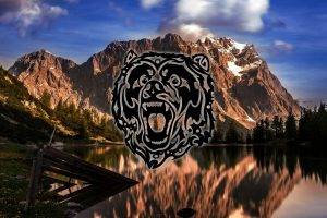 bears, Mountain, Water, Lake