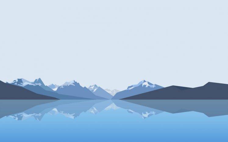 lake, Mountain, Reflection, Minimalism HD Wallpaper Desktop Background