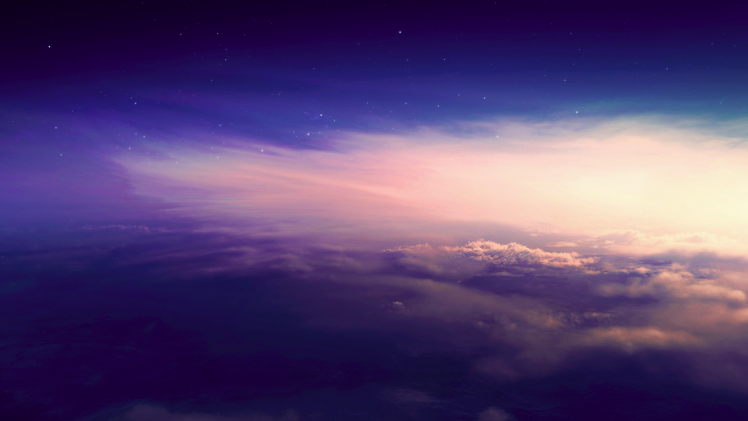 nature, Sunset, Clouds, Stars, Color Correction HD Wallpaper Desktop Background