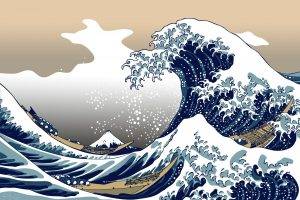 nature, Blue, The Great Wave Off Kanagawa