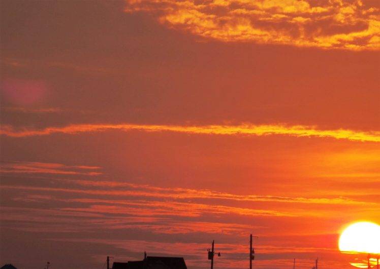 sun Rays, Sunrise, Sky, Clouds, Nature, Orange HD Wallpaper Desktop Background