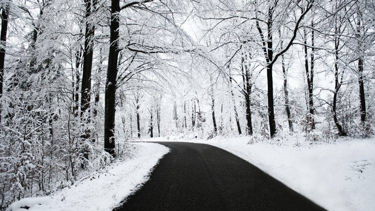 nature, Winter, Snow, Road HD Wallpaper Desktop Background