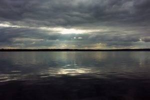 sky, Clouds, River, Water, Russia