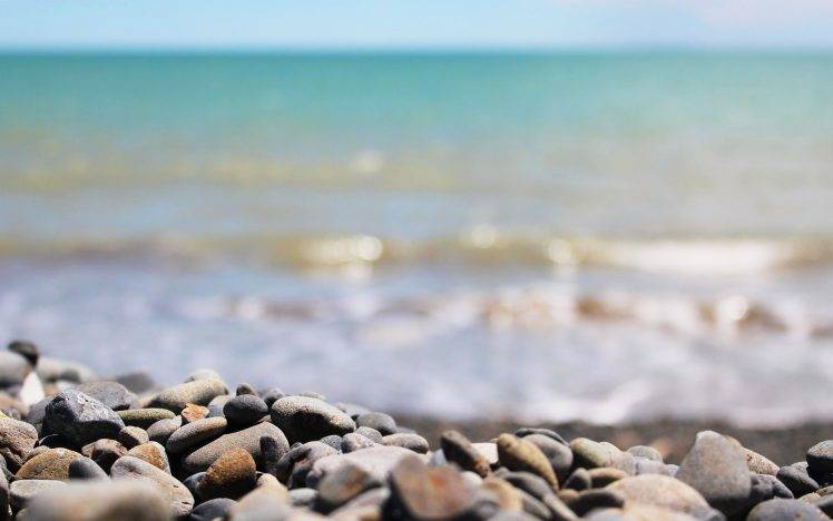 nature, Sea, Beach, Stones, Depth Of Field HD Wallpaper Desktop Background