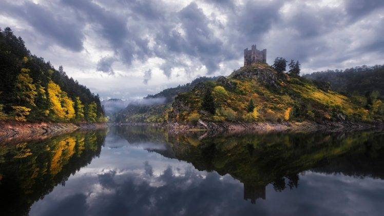 France, Castle, Lake HD Wallpaper Desktop Background