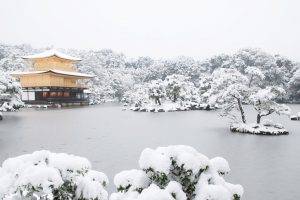 Japan, Temple, Lake, Snow