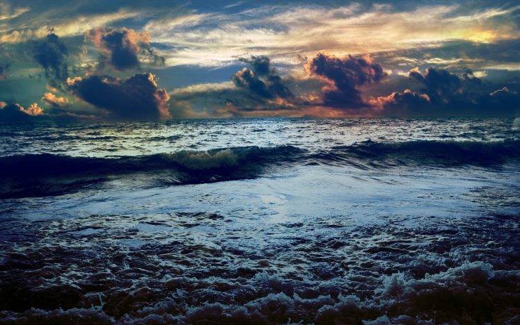 sea, Clouds, Water, Nature HD Wallpaper Desktop Background