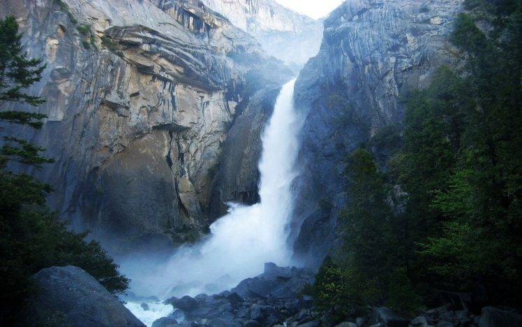 waterfall, Mountain, Nature, Yosemite National Park HD Wallpaper Desktop Background