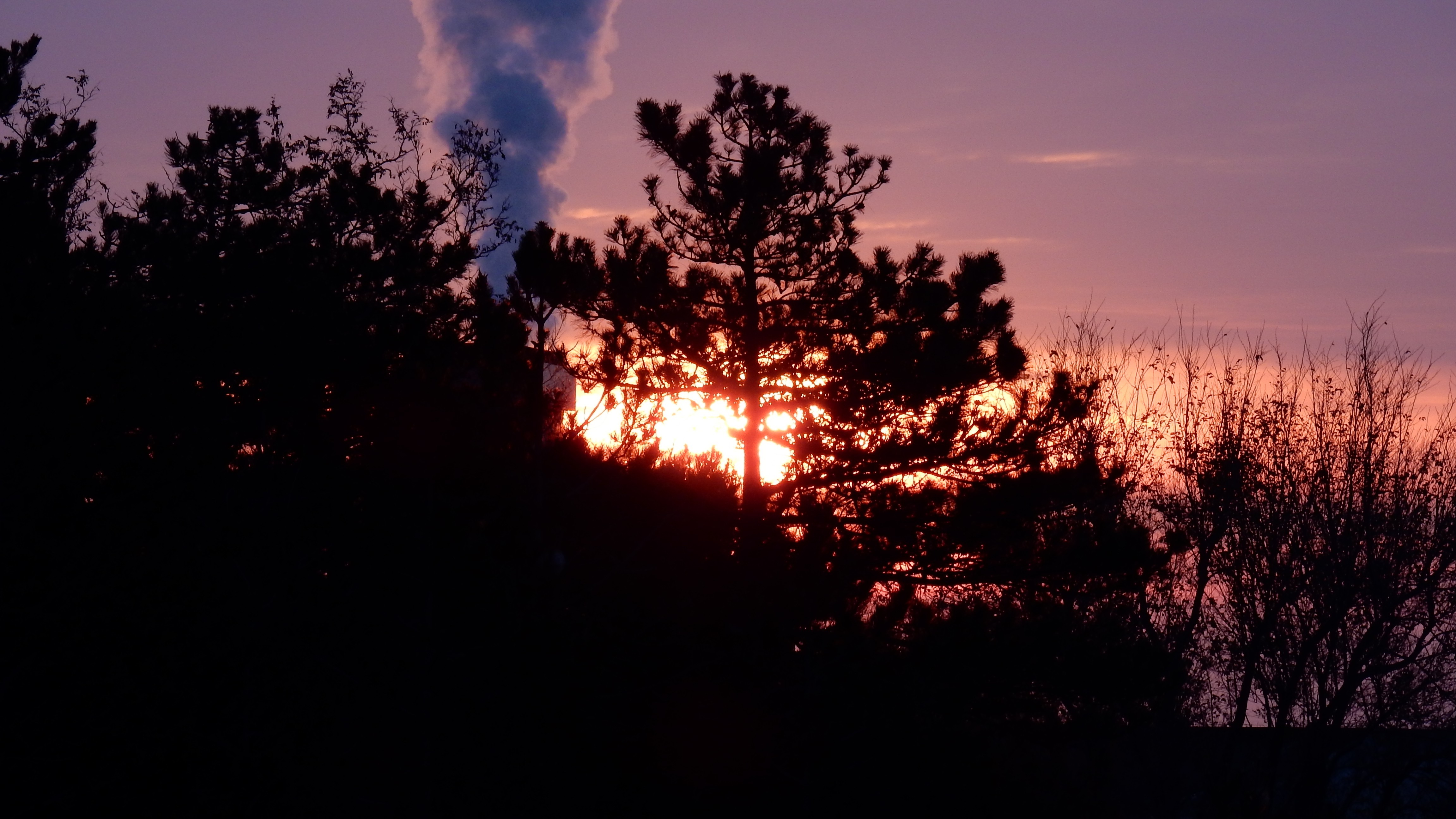 sunset, Nature, Smoke Wallpaper