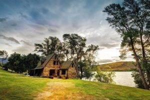 cottage, River, HDR